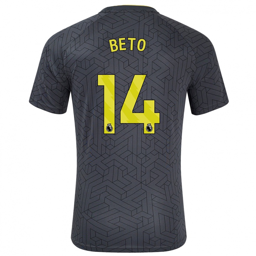 Niño Fútbol Camiseta Beto #14 Negro Amarillo 2ª Equipación 2024/25 Argentina