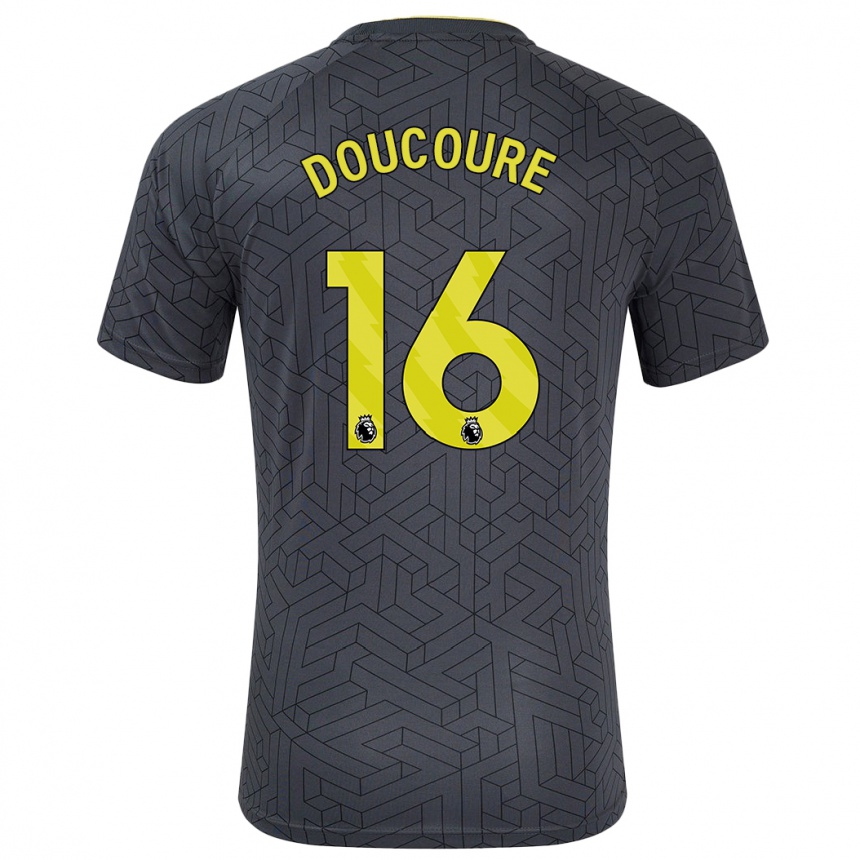 Niño Fútbol Camiseta Abdoulaye Doucouré #16 Negro Amarillo 2ª Equipación 2024/25 Argentina