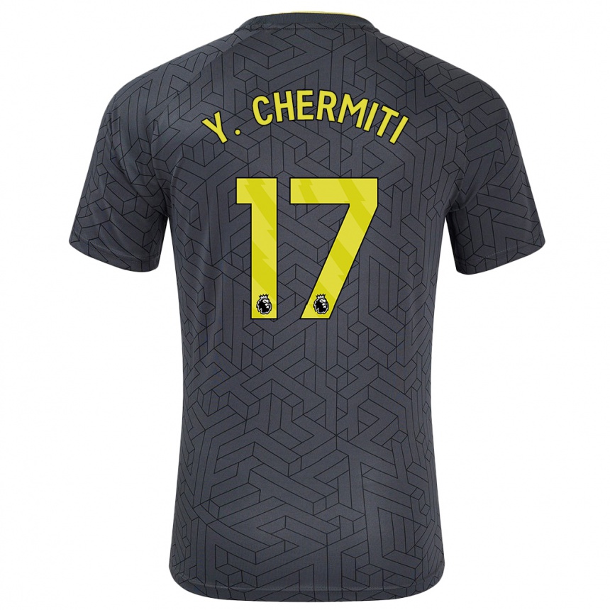 Niño Fútbol Camiseta Chermiti #17 Negro Amarillo 2ª Equipación 2024/25 Argentina