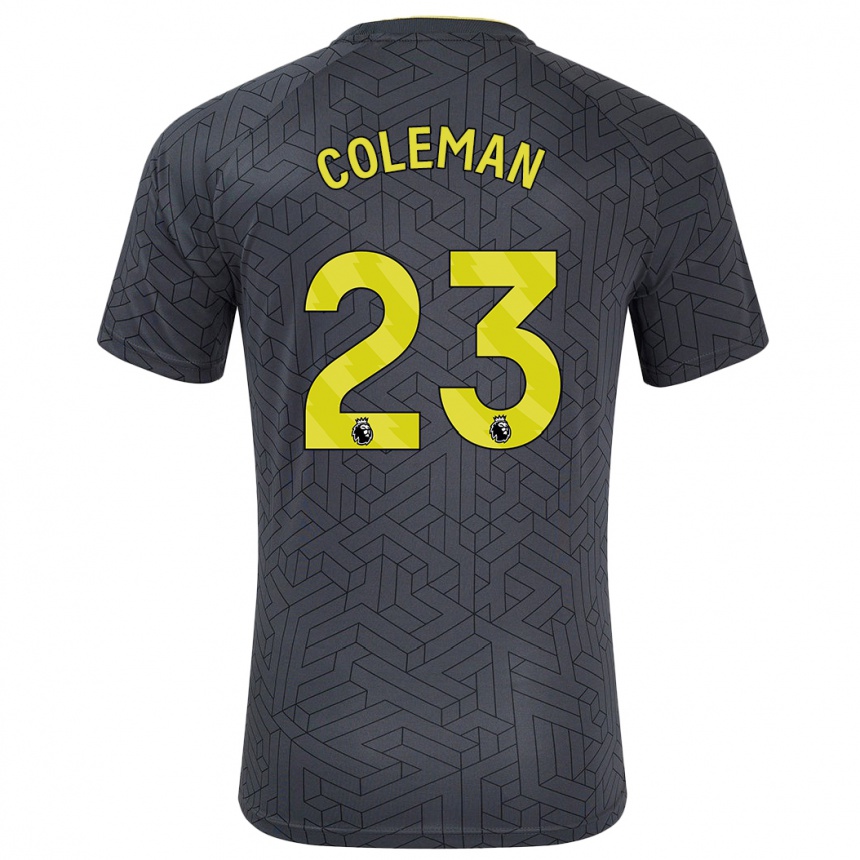 Niño Fútbol Camiseta Seamus Coleman #23 Negro Amarillo 2ª Equipación 2024/25 Argentina