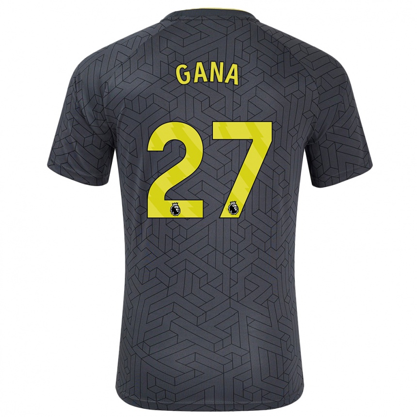 Niño Fútbol Camiseta Idrissa Gueye #27 Negro Amarillo 2ª Equipación 2024/25 Argentina