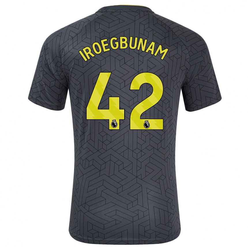 Niño Fútbol Camiseta Tim Iroegbunam #42 Negro Amarillo 2ª Equipación 2024/25 Argentina