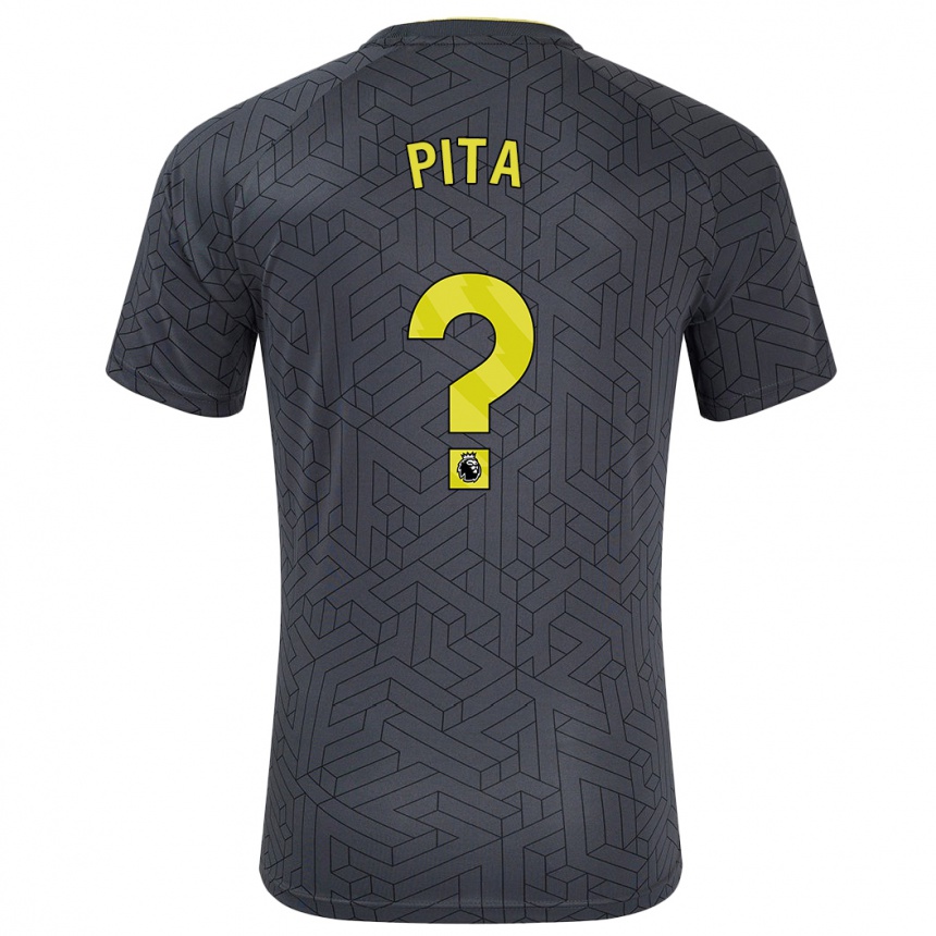 Niño Fútbol Camiseta Shea Pita #0 Negro Amarillo 2ª Equipación 2024/25 Argentina