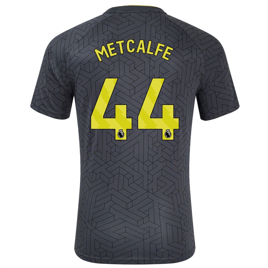 Niño Fútbol Camiseta Jenson Metcalfe #44 Negro Amarillo 2ª Equipación 2024/25 Argentina