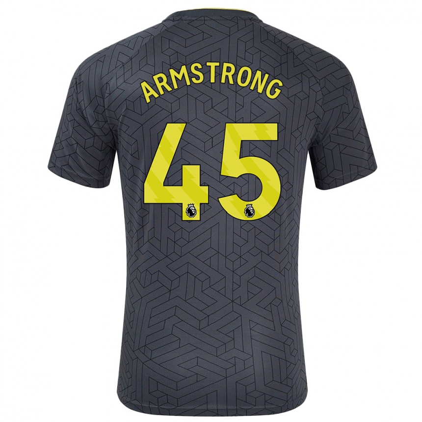 Niño Fútbol Camiseta Harrison Armstrong #45 Negro Amarillo 2ª Equipación 2024/25 Argentina