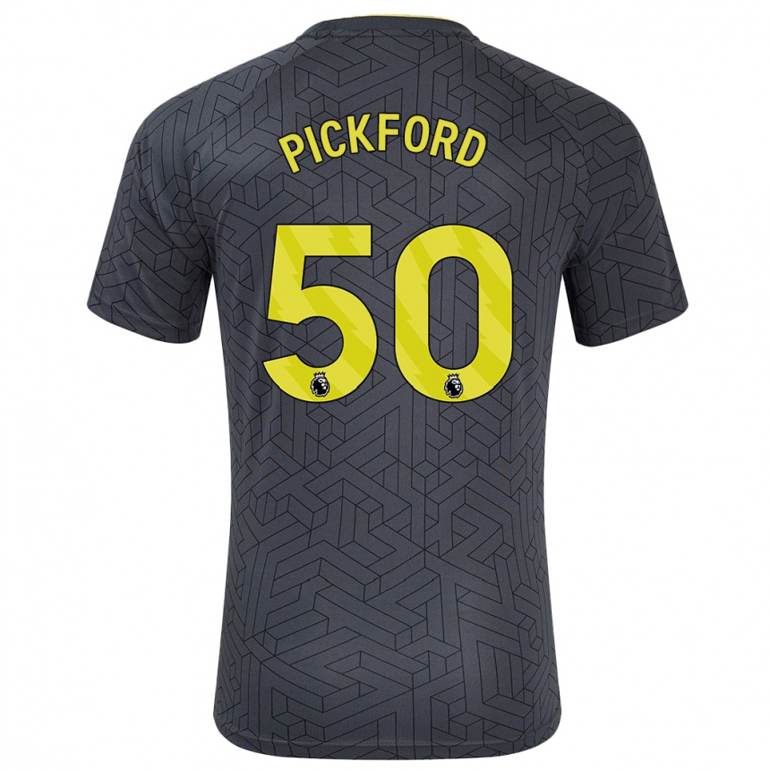 Niño Fútbol Camiseta George Pickford #50 Negro Amarillo 2ª Equipación 2024/25 Argentina