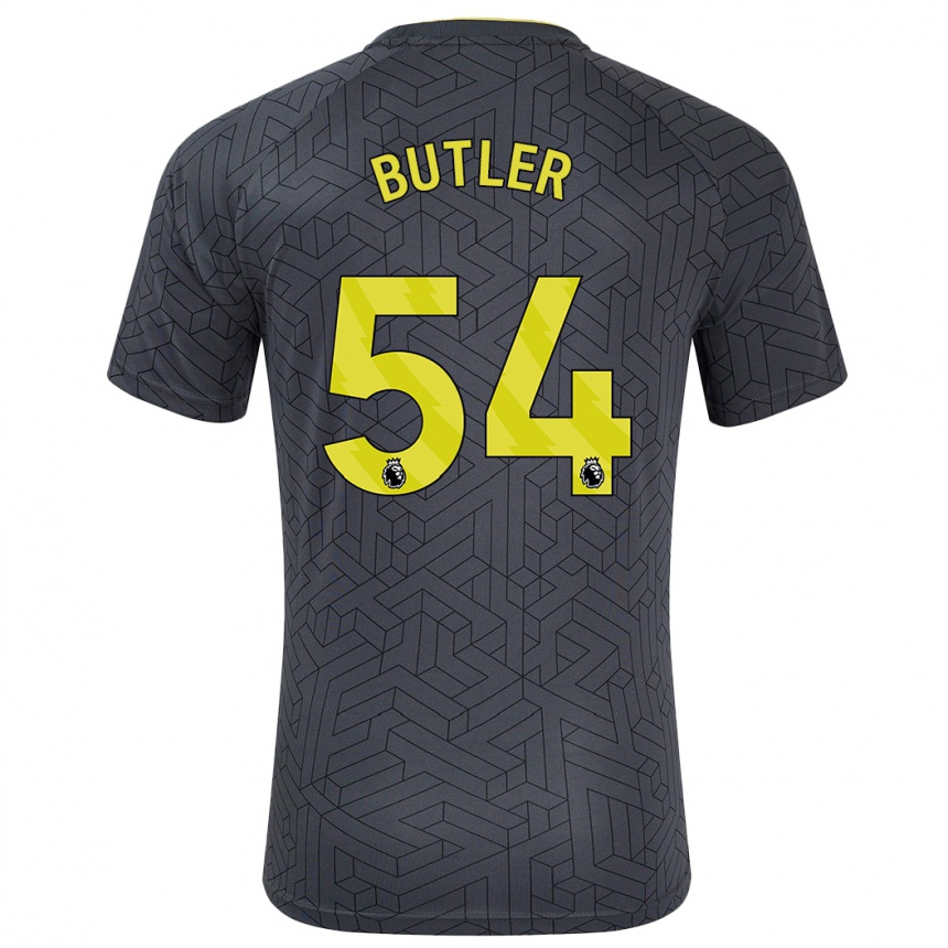 Niño Fútbol Camiseta Jack Butler #54 Negro Amarillo 2ª Equipación 2024/25 Argentina