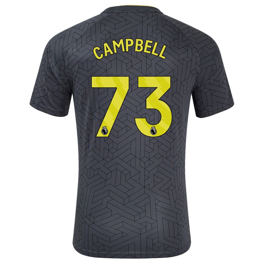 Niño Fútbol Camiseta Elijah Campbell #73 Negro Amarillo 2ª Equipación 2024/25 Argentina