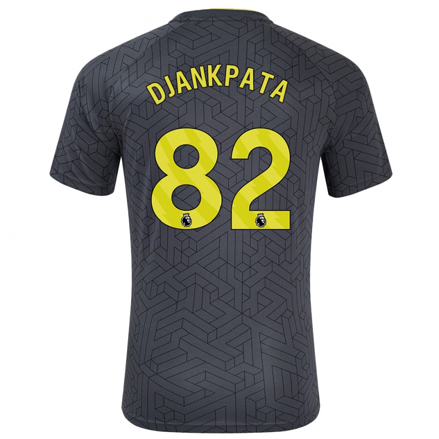 Niño Fútbol Camiseta Halid Djankpata #82 Negro Amarillo 2ª Equipación 2024/25 Argentina