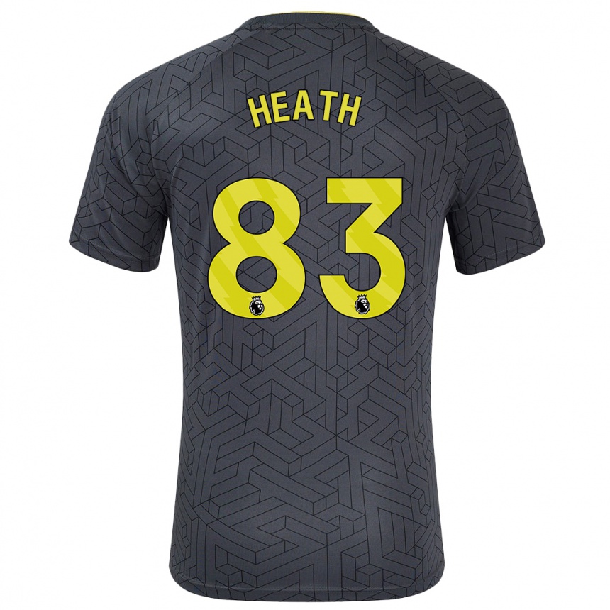 Niño Fútbol Camiseta Isaac Heath #83 Negro Amarillo 2ª Equipación 2024/25 Argentina