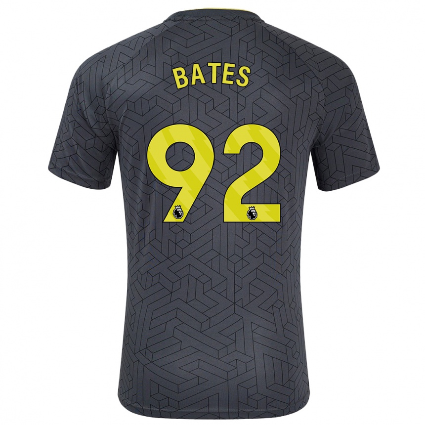 Niño Fútbol Camiseta Callum Bates #92 Negro Amarillo 2ª Equipación 2024/25 Argentina