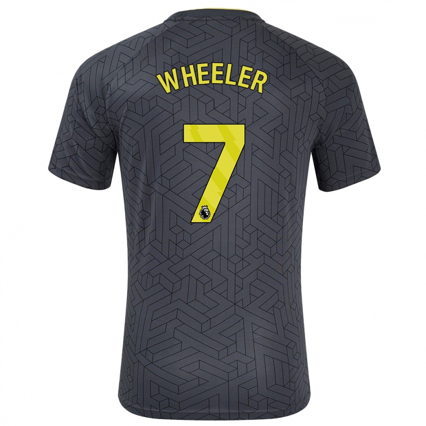 Niño Fútbol Camiseta Clare Wheeler #7 Negro Amarillo 2ª Equipación 2024/25 Argentina