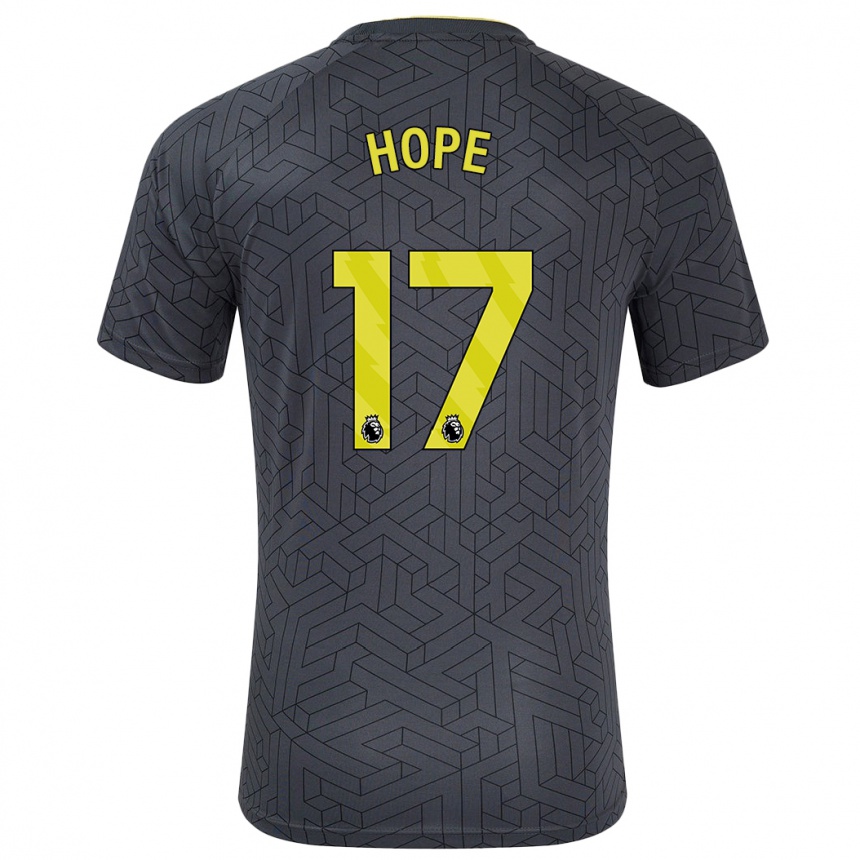 Niño Fútbol Camiseta Lucy Hope #17 Negro Amarillo 2ª Equipación 2024/25 Argentina