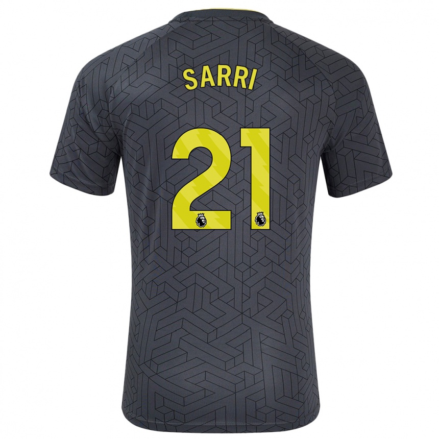 Niño Fútbol Camiseta Veatriki Sarri #21 Negro Amarillo 2ª Equipación 2024/25 Argentina