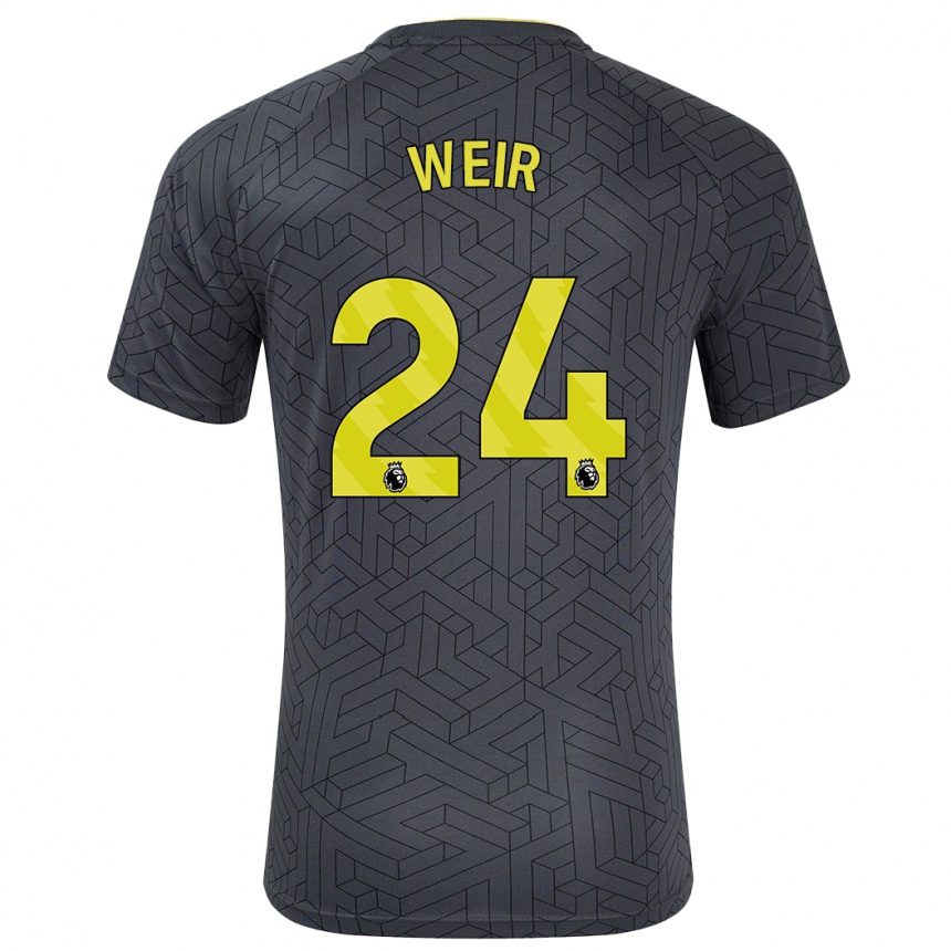 Niño Fútbol Camiseta Kenzie Weir #24 Negro Amarillo 2ª Equipación 2024/25 Argentina