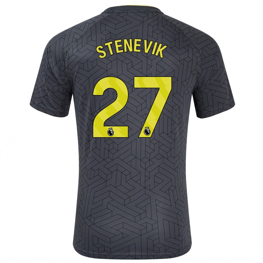 Niño Fútbol Camiseta Elise Stenevik #27 Negro Amarillo 2ª Equipación 2024/25 Argentina