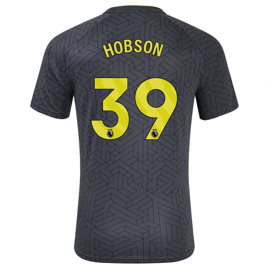 Niño Fútbol Camiseta Issy Hobson #39 Negro Amarillo 2ª Equipación 2024/25 Argentina