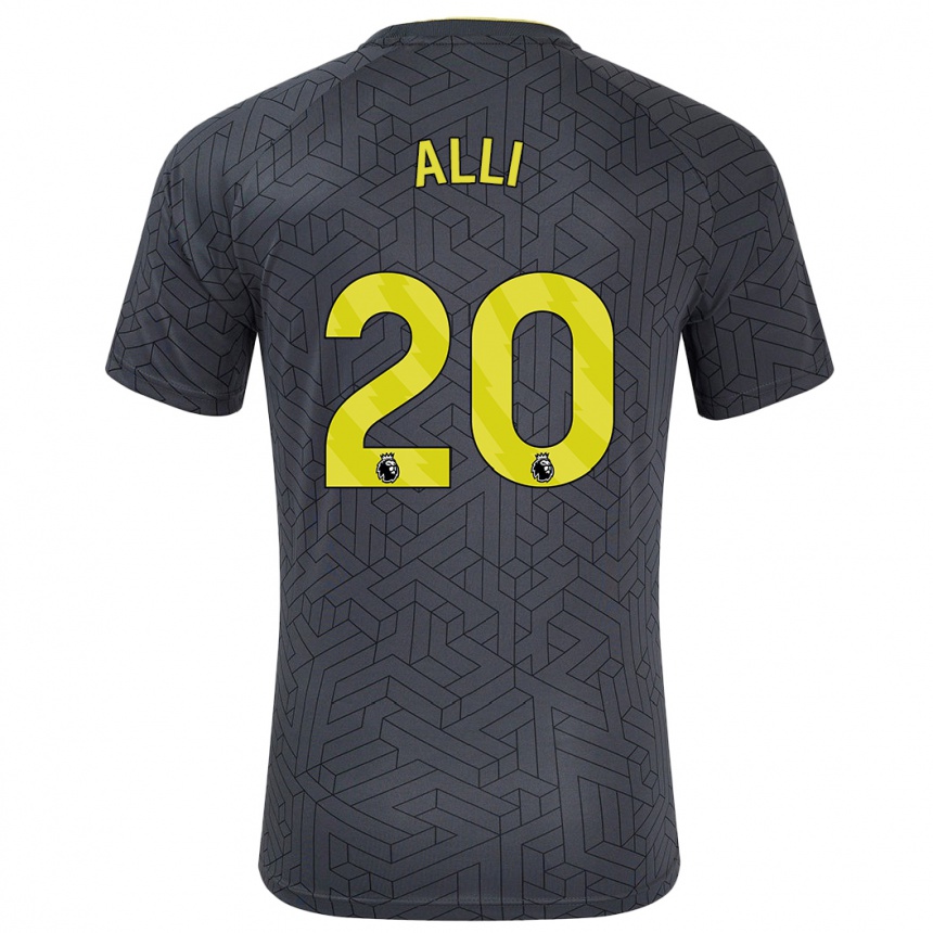 Niño Fútbol Camiseta Dele Alli #20 Negro Amarillo 2ª Equipación 2024/25 Argentina