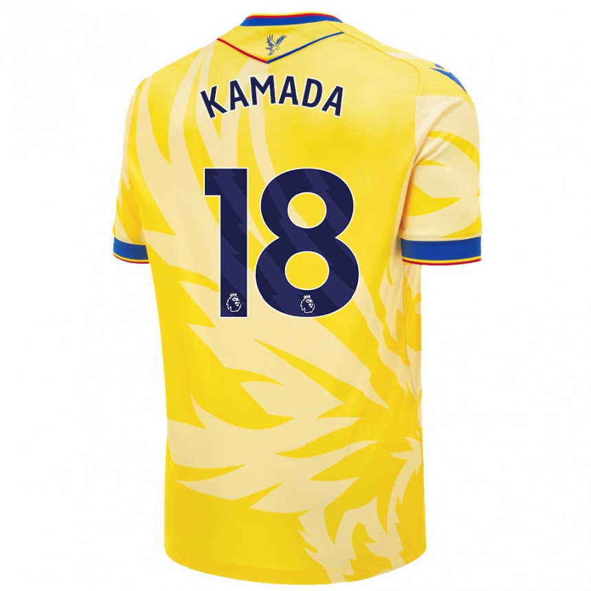 Niño Fútbol Camiseta Daichi Kamada #18 Amarillo 2ª Equipación 2024/25 Argentina