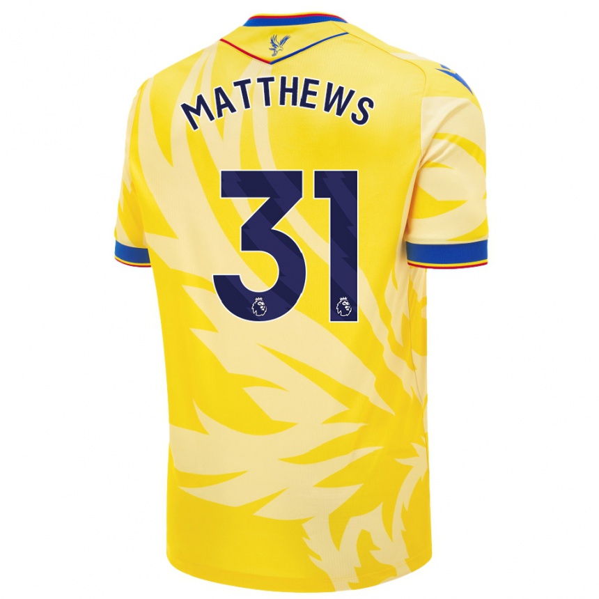 Niño Fútbol Camiseta Remi Matthews #31 Amarillo 2ª Equipación 2024/25 Argentina