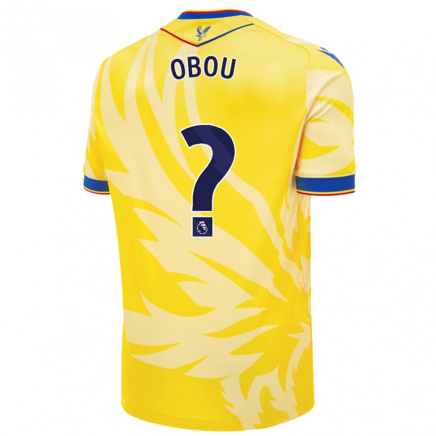 Niño Fútbol Camiseta David Obou #0 Amarillo 2ª Equipación 2024/25 Argentina