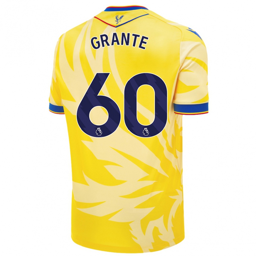 Niño Fútbol Camiseta Jake Grante #60 Amarillo 2ª Equipación 2024/25 Argentina