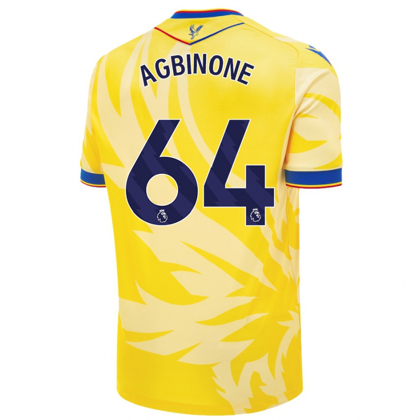 Niño Fútbol Camiseta Asher Agbinone #64 Amarillo 2ª Equipación 2024/25 Argentina