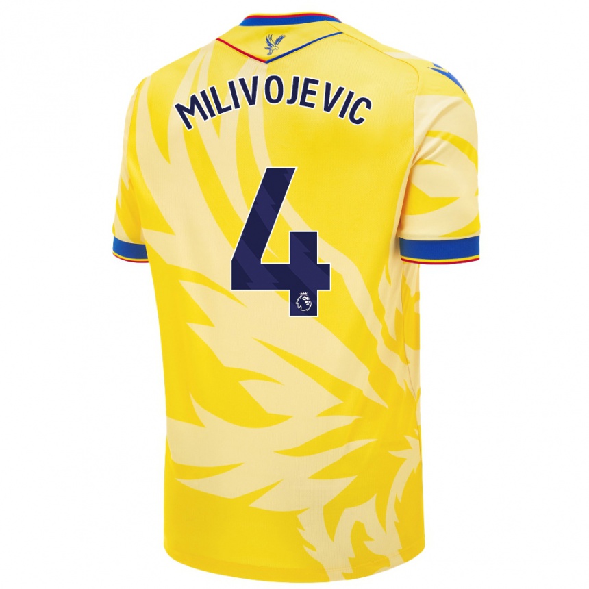 Niño Fútbol Camiseta Luka Milivojevic #4 Amarillo 2ª Equipación 2024/25 Argentina