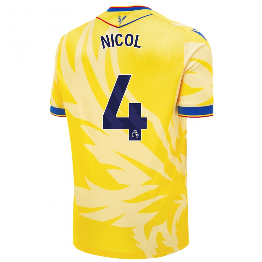 Niño Fútbol Camiseta Leigh Nicol #4 Amarillo 2ª Equipación 2024/25 Argentina