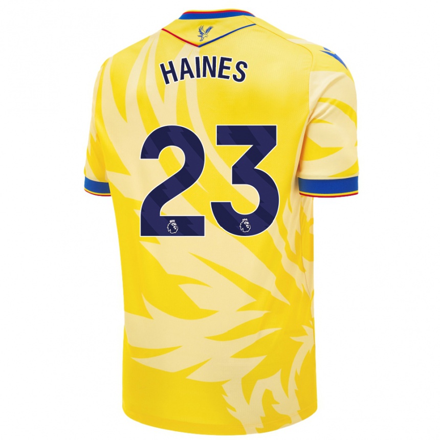 Niño Fútbol Camiseta Coral-Jade Haines #23 Amarillo 2ª Equipación 2024/25 Argentina