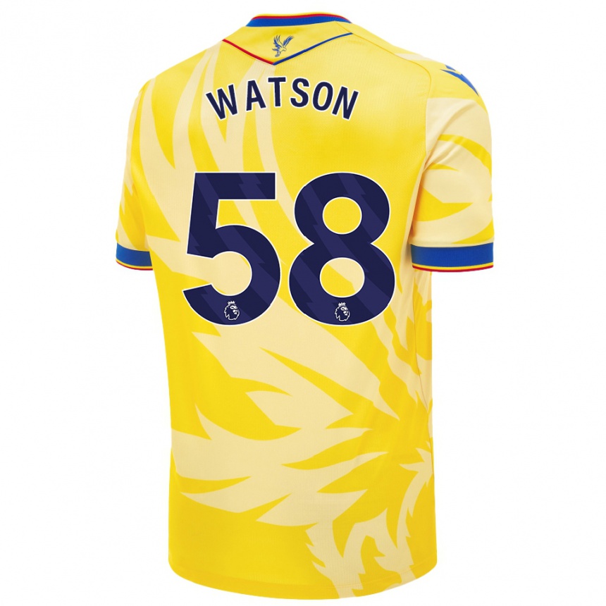 Niño Fútbol Camiseta Noah Watson #58 Amarillo 2ª Equipación 2024/25 Argentina