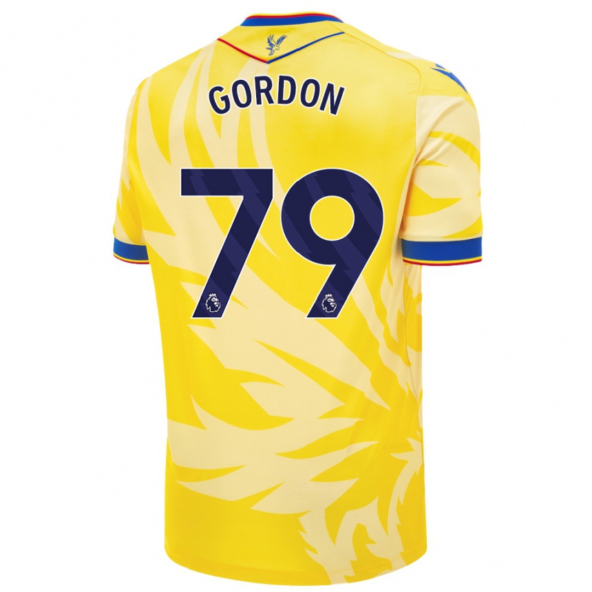 Niño Fútbol Camiseta John-Kymani Gordon #79 Amarillo 2ª Equipación 2024/25 Argentina