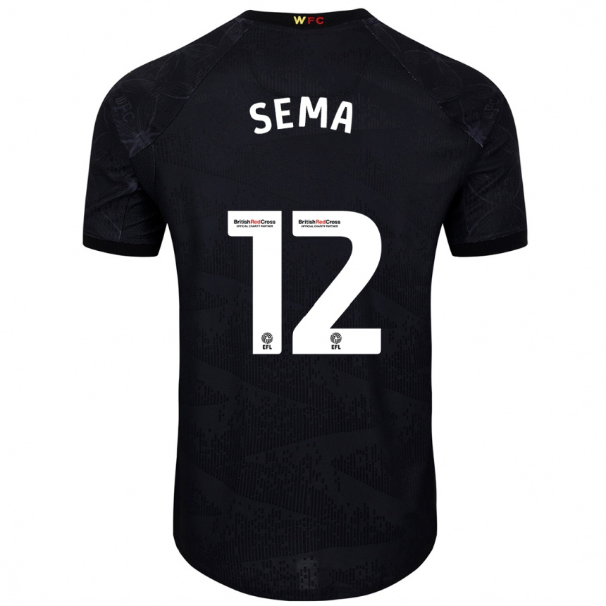 Niño Fútbol Camiseta Ken Sema #12 Negro Blanco 2ª Equipación 2024/25 Argentina