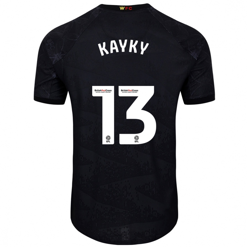 Niño Fútbol Camiseta Kayky Almeida #13 Negro Blanco 2ª Equipación 2024/25 Argentina