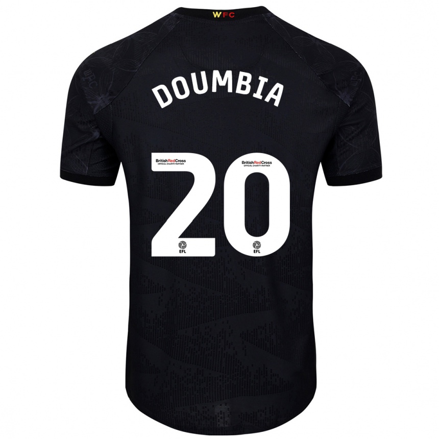 Niño Fútbol Camiseta Mamadou Doumbia #20 Negro Blanco 2ª Equipación 2024/25 Argentina