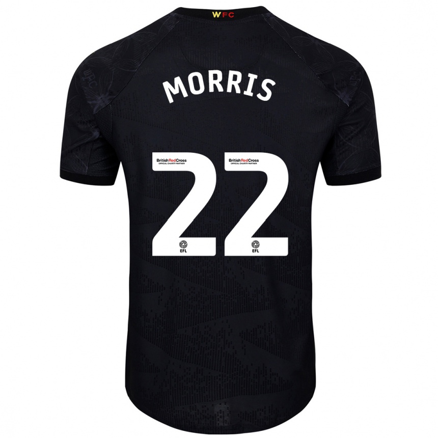 Niño Fútbol Camiseta James Morris #22 Negro Blanco 2ª Equipación 2024/25 Argentina