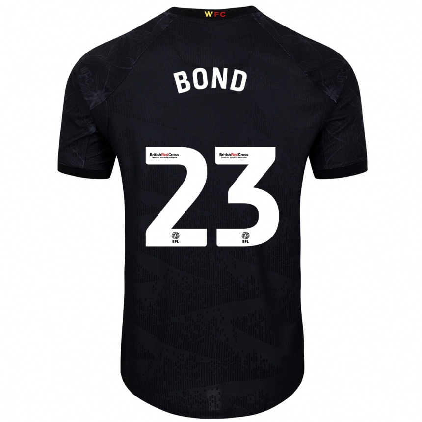 Niño Fútbol Camiseta Jonathan Bond #23 Negro Blanco 2ª Equipación 2024/25 Argentina