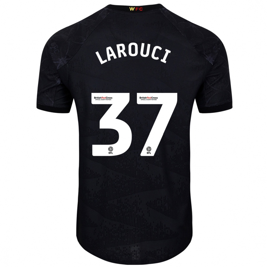 Niño Fútbol Camiseta Yasser Larouci #37 Negro Blanco 2ª Equipación 2024/25 Argentina