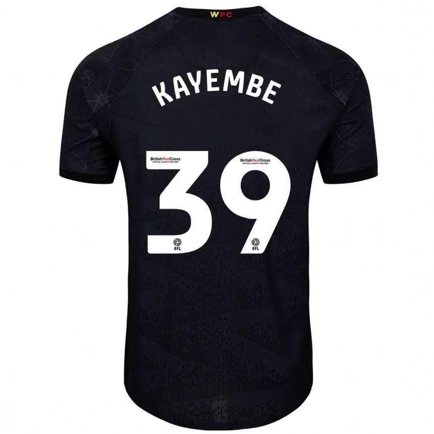 Niño Fútbol Camiseta Edo Kayembe #39 Negro Blanco 2ª Equipación 2024/25 Argentina