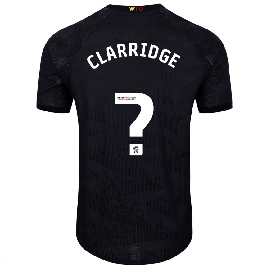 Niño Fútbol Camiseta James Clarridge #0 Negro Blanco 2ª Equipación 2024/25 Argentina