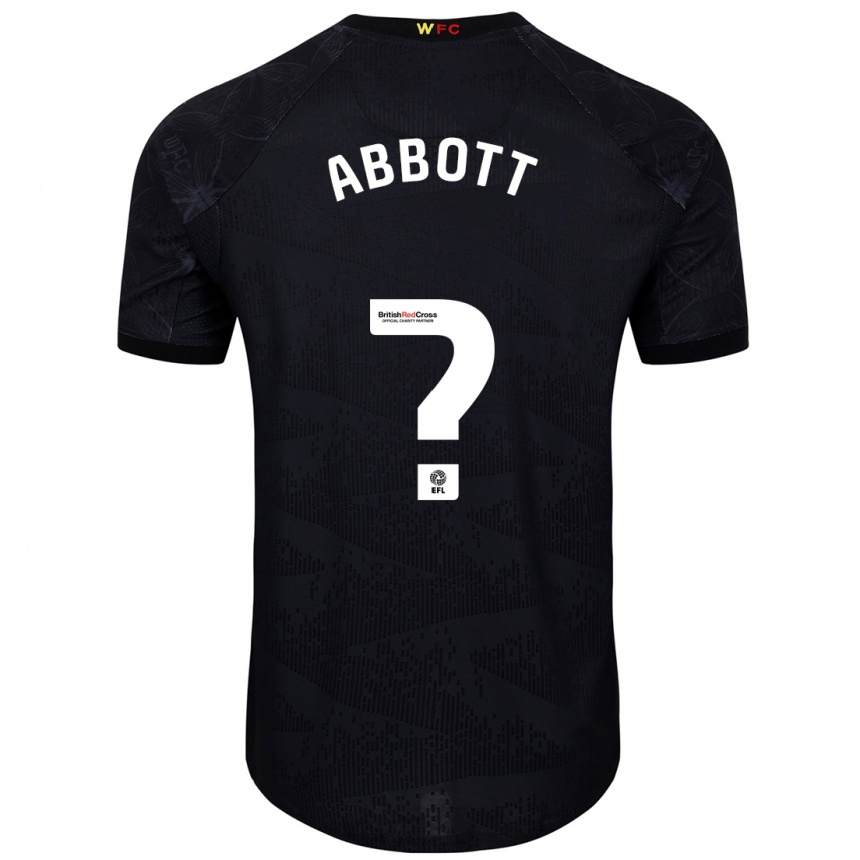 Niño Fútbol Camiseta George Abbott #0 Negro Blanco 2ª Equipación 2024/25 Argentina