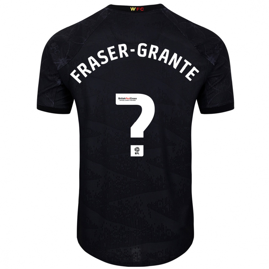 Niño Fútbol Camiseta Zak Fraser-Grante #0 Negro Blanco 2ª Equipación 2024/25 Argentina