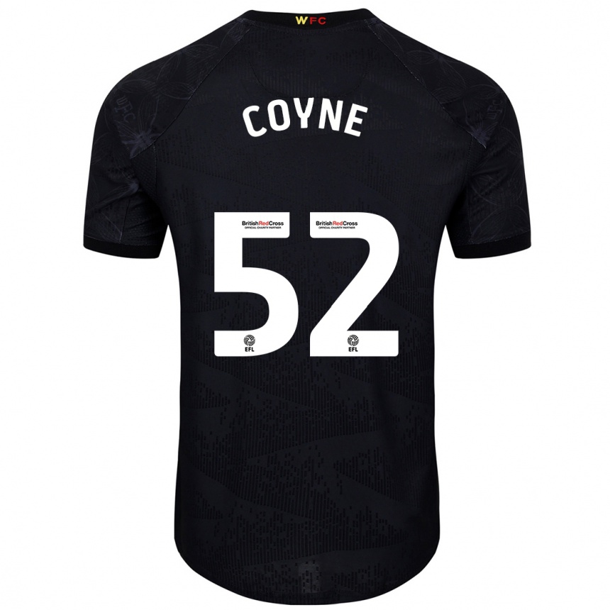 Niño Fútbol Camiseta Aidan Coyne #52 Negro Blanco 2ª Equipación 2024/25 Argentina