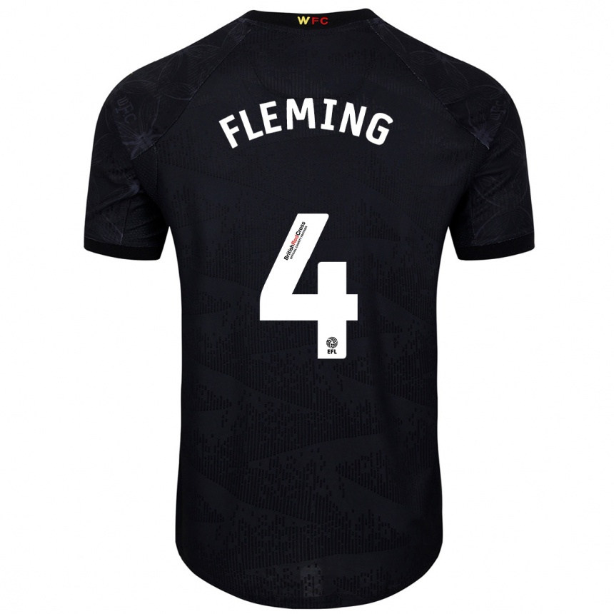 Niño Fútbol Camiseta Charlotte Fleming #4 Negro Blanco 2ª Equipación 2024/25 Argentina