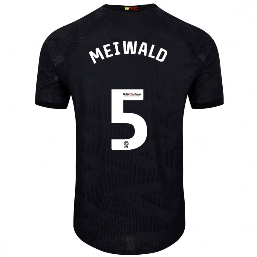 Niño Fútbol Camiseta Anne Meiwald #5 Negro Blanco 2ª Equipación 2024/25 Argentina