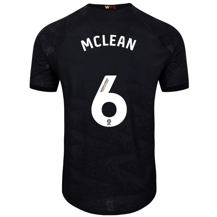 Niño Fútbol Camiseta Sophie Mclean #6 Negro Blanco 2ª Equipación 2024/25 Argentina