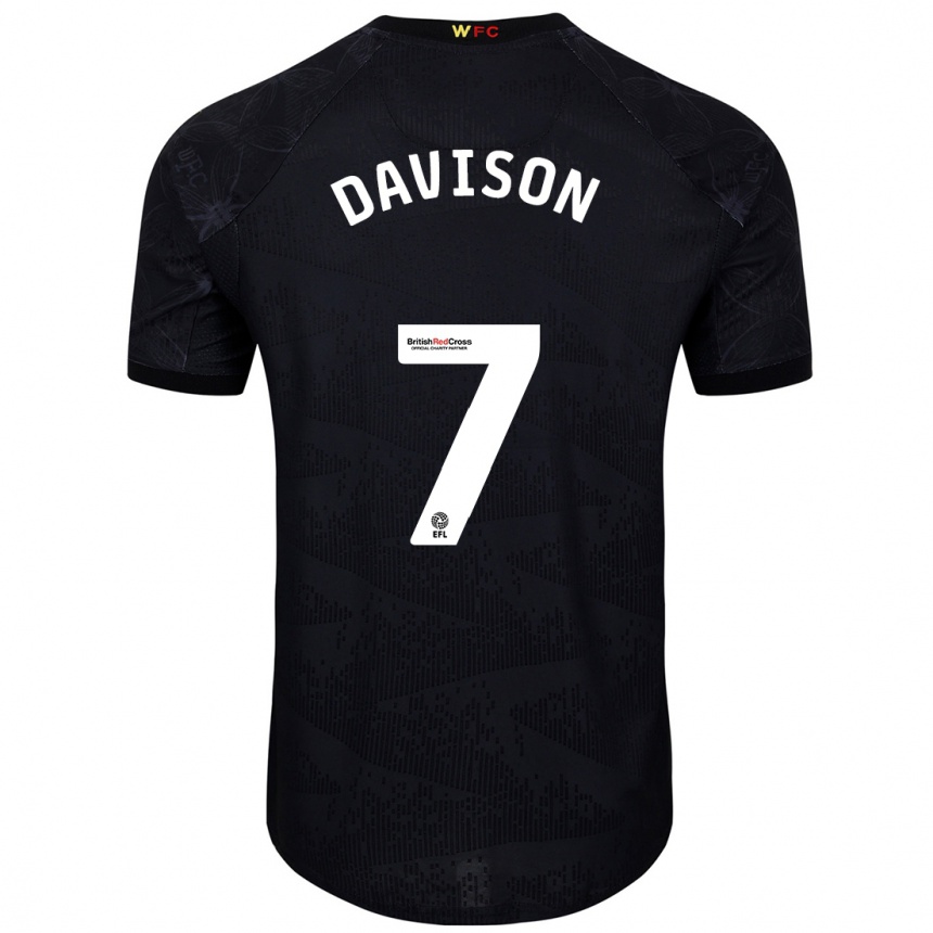 Niño Fútbol Camiseta Gemma Davison #7 Negro Blanco 2ª Equipación 2024/25 Argentina