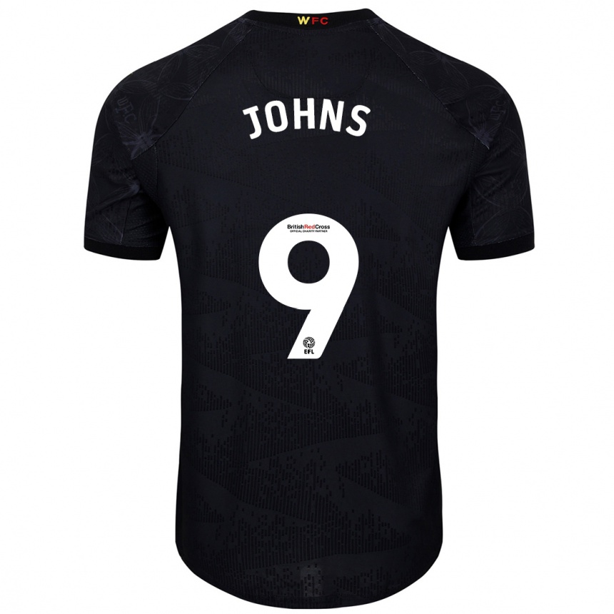 Niño Fútbol Camiseta Carly Johns #9 Negro Blanco 2ª Equipación 2024/25 Argentina