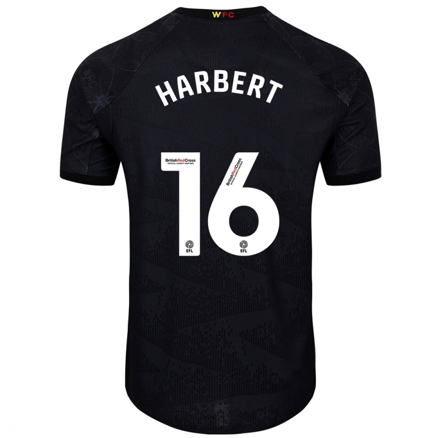 Niño Fútbol Camiseta Laila Harbert #16 Negro Blanco 2ª Equipación 2024/25 Argentina