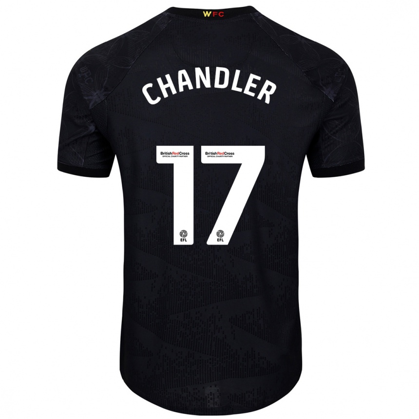 Niño Fútbol Camiseta Megan Chandler #17 Negro Blanco 2ª Equipación 2024/25 Argentina